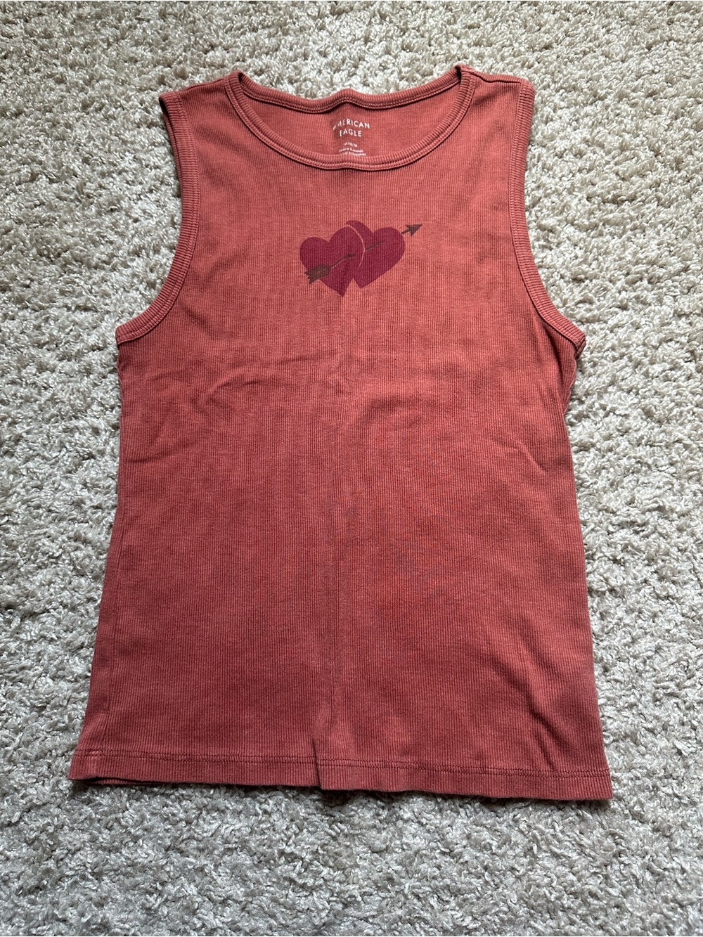 American Eagle ribbed heart tank